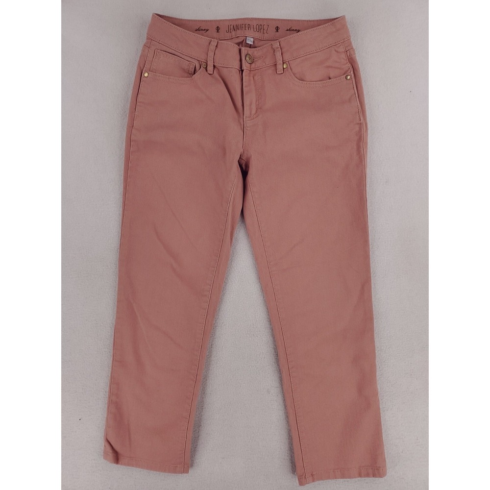 Jennifer Lopez Jeans Womens 2‎ Pink Peach Skinny Ankle Pants Crop Stretch Denim